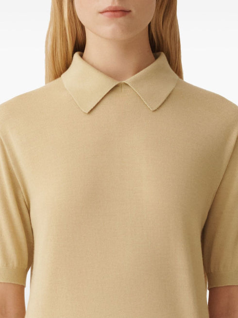 fine-knit polo top